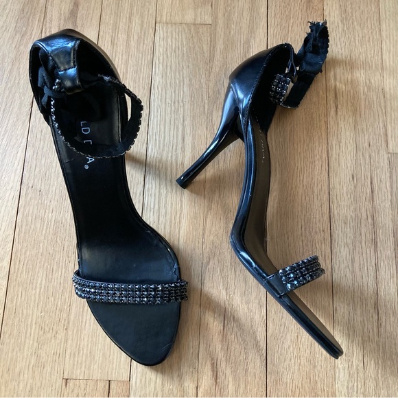 🆕 NWOT ‘Wild Diva’ size 9 Evening 
sandals. Jeweled ankle strap Black. 4 in heel - Picture 9 of 10